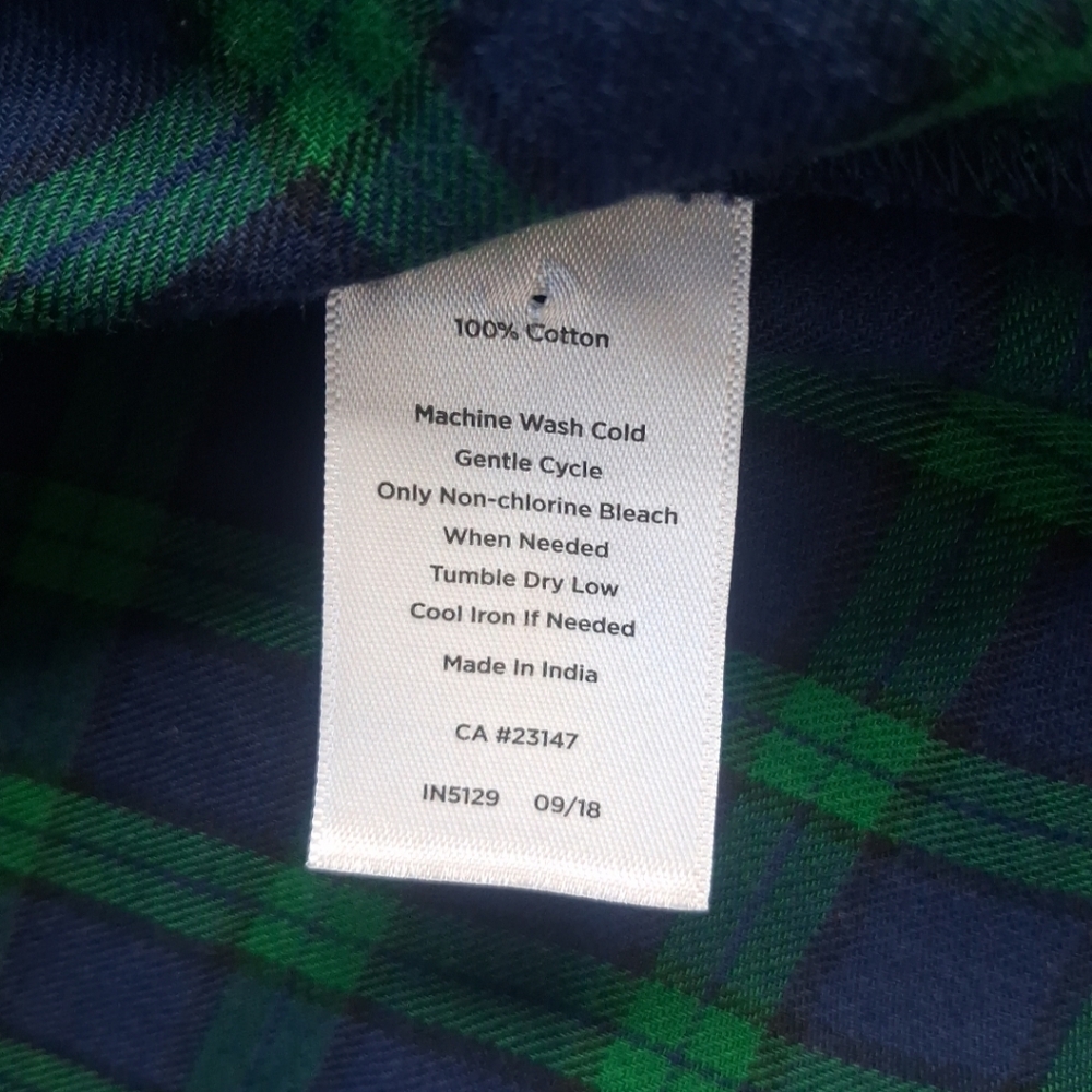 Talbots Women's Shirt Green Blue Plaid Popover Tunic Long Slv Henley PP (0-2) - Picture 16 of 16